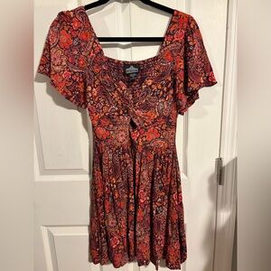 😍Angie Red and Purple Floral Mini Dress size small